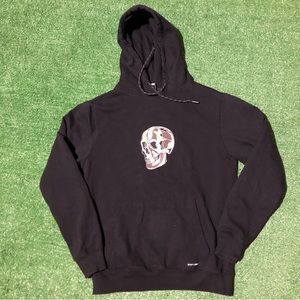 Weary Embroidered Skull Hoodie size M